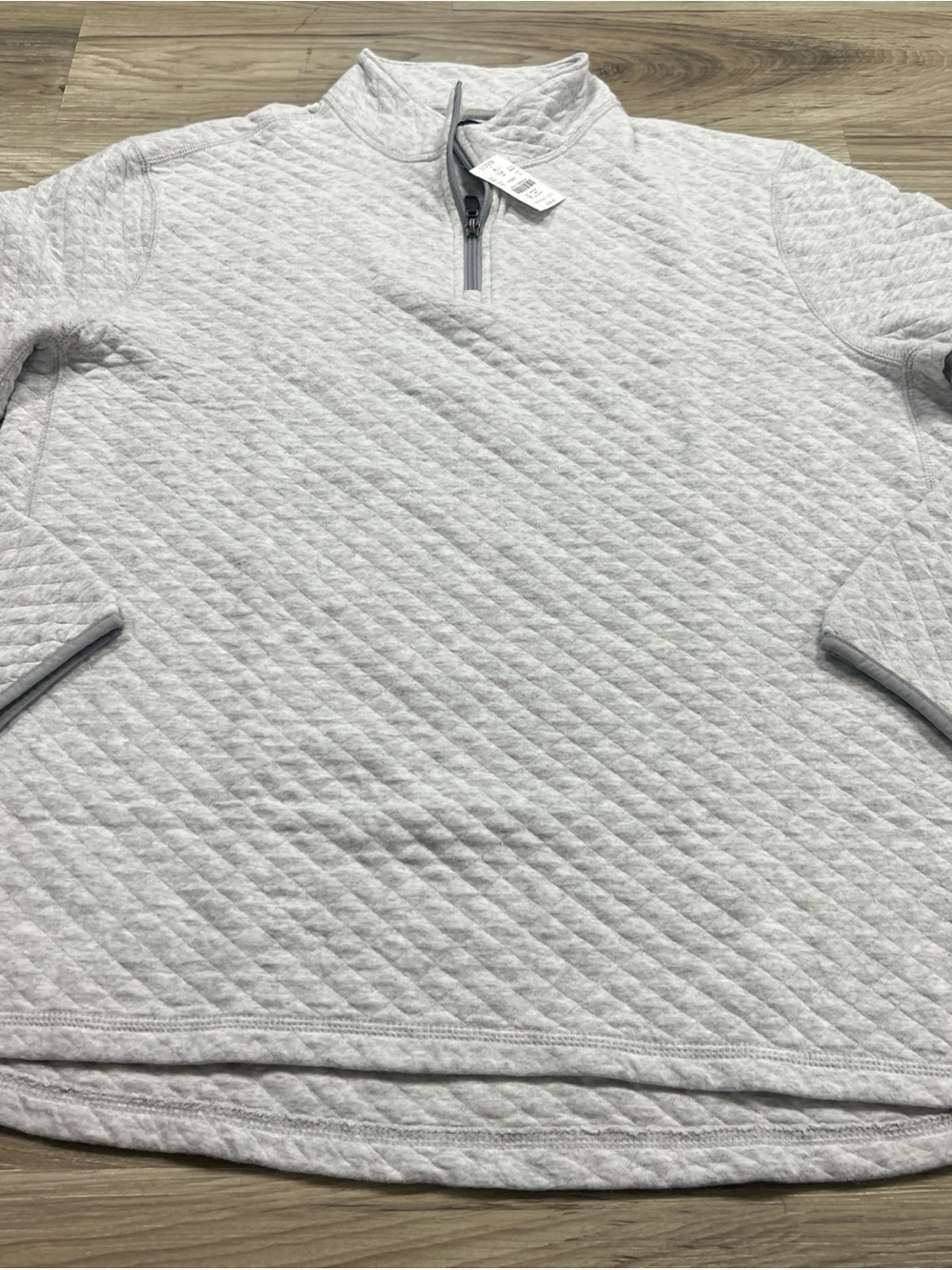 J.Crew Quarter Zip Quilted Pullover Heather Gray Mens Size XL BS847 $130 NWT